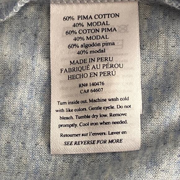 Faherty Cloud Cotton Tee Men's Small Crew Tee Pima Cotton Light Blue Heather NEW - Picture 10 of 14